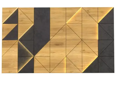 Wall Panel Wood 02 3D model