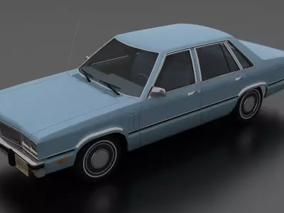 Zephyr 4dr sedan 1978 Low-poly 3D model