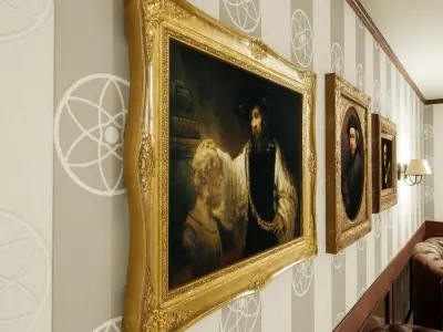 Classic Picture Frames Low-poly 3D model