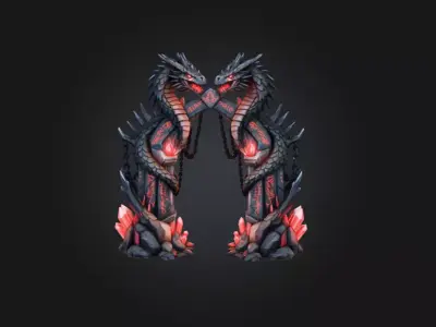 Dragon Gate Low-poly 3D model
