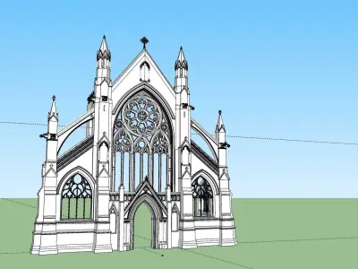 cathedral arch facade Low-poly 3D model