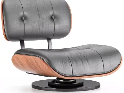 Retro Tone Swivel Chair White Mid Century Style Low-poly 3D model