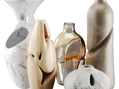 Vase decor Low-poly 3D model 12