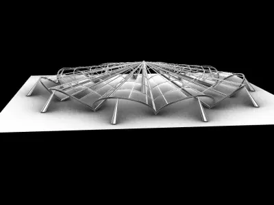 Architectural Pavilion Structure 6 sides 3D model