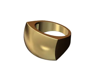Large rectangular statement dome signet ring 3D print model