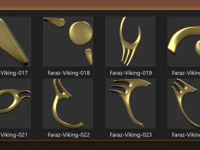 110 Viking element alpha brush and 3D Model 3D model