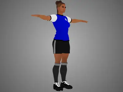 African Football Soccer Player Female 3D model