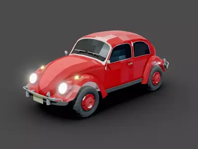 Volks wagen Beetle 1967 Lowpoly Low-poly 3D model