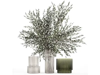 Lush bouquet of branches of blossoming cherry sakura flowers 351 3D model