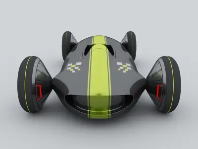 RACER 8 futuristic race car 3D model