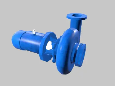 Water Pump Lowpoly Low-poly 3D model