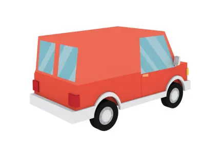 Cartoon cars Low-poly 3D model