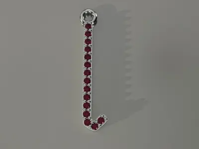 Diamond L Pendant Gold Silver Platinum Luxury Jewelry 3D print model