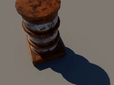 Construction Cones Low-poly 3D model