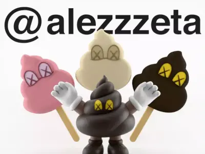 Kaws Poop x Warm Regards Textured Low-poly 3D model