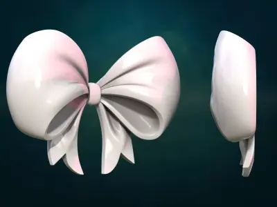 Bow ribbon billowing 3D print model