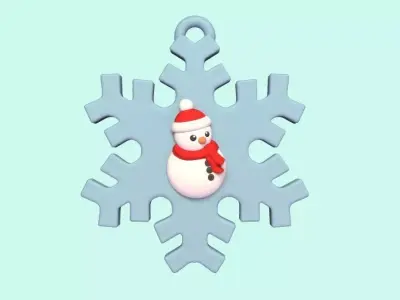 Snowman Snowflake Ornament 3D print model