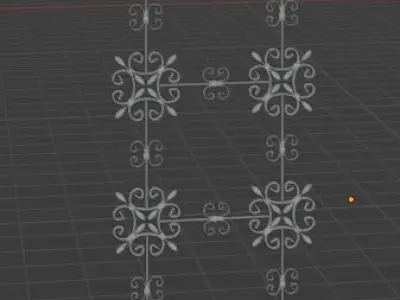 Modular Forged Fencing Set Low-poly 3D model