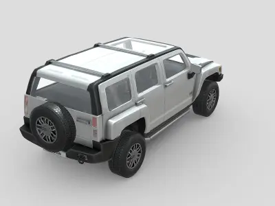 Hummer H3 2010 Low-poly 3D model