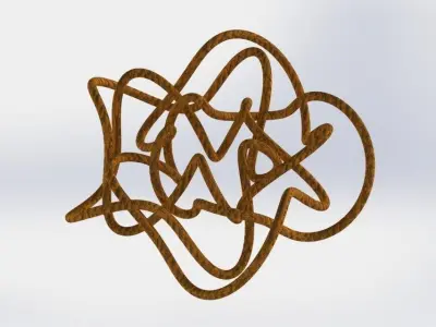 Knot silver flower Free 3D model