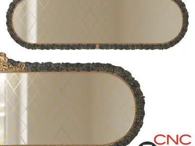 Oval classic mirror 3D model