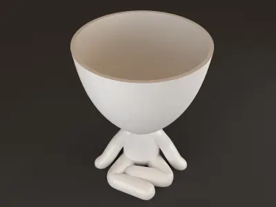 crossed legs plant pot cute style 3D printable model  3D print model