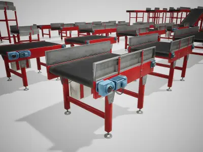 Conveyor Belt for UE Low-poly 3D model