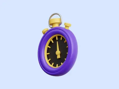 Stop Watch Illustration Low-poly 3D model