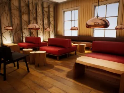 Nordic Restaurant Low-poly 3D model