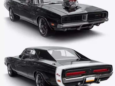 dodge charger 1969 fast and furious Low-poly 3D model