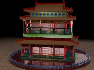 Chinese ancient house  3D model 39