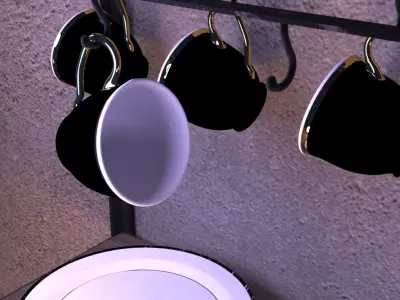  luxury tableware Low-poly 3D model