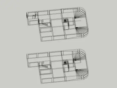 Basement Car parking axonometric interior of a building 3D model