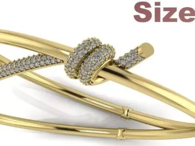 Knot Bracelet With Diamonds - Size 19 3D print model