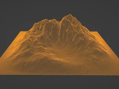 Aerial Grassy and Rocky Mountain 5 Free 3D model