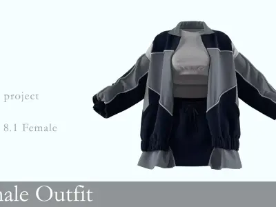 Female Sport Outfit Marvelous Designer 3D model