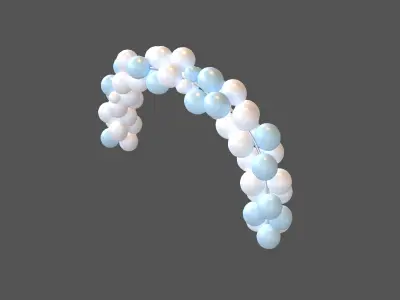 Carnival Balloon Garland V1 002 Low-poly 3D model