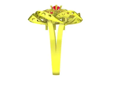 Luxury Floral Ruby Cluster Ring 3D Model 5750 3D print model