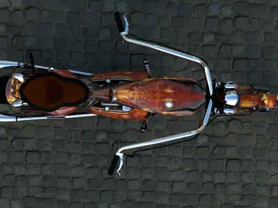 CHOPPER CUSTOM FIRE  HARLEY DAVIDSON  3D model