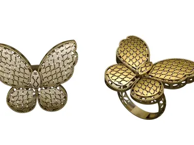Butterfly ring 3D print model