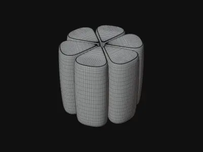 Flower Poufs 02 3D model