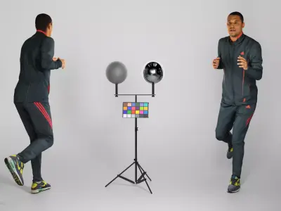 African man in sportsuit running 218 Low-poly 3D model