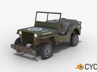 Low-Poly World War II Army Truck Low-poly 3D model