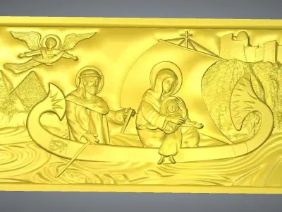 The Holy family in its Journey to Egypt 3D print model