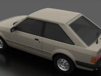 Escort mk3 1981 3-door Liftback Low-poly 3D model