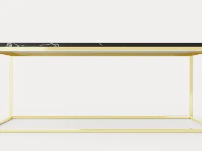 Carrie Coffee Table 120 Cm Marble Black Brass Low-poly 3D model