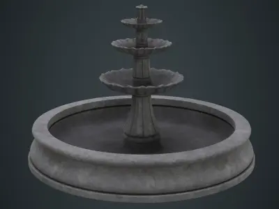 Fountain 2B Low-poly 3D model