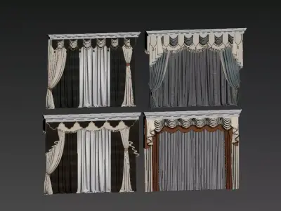Modern European-style Curtains 3D model