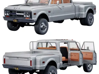 GMC 2500 crew cab 1968 3D model