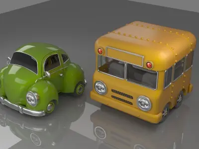 lovely car  bus fantasy toy  3D model